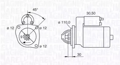 063522310110 MAGNETI MARELLI Стартер 063522310110 MAGNETI MARELLI Стартер