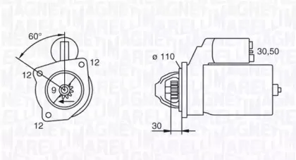 063217126010 MAGNETI MARELLI Стартер 063217126010 MAGNETI MARELLI Стартер