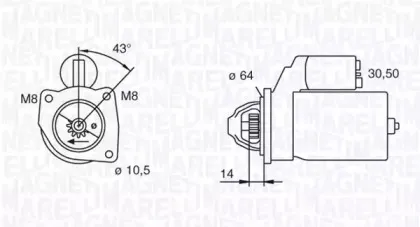 063101023010 MAGNETI MARELLI Стартер 063101023010 MAGNETI MARELLI Стартер