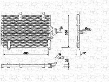 350203102000 MAGNETI MARELLI Конденсатор, кондиционер 350203102000 MAGNETI MARELLI Конденсатор, кондиционер