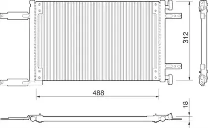 350203148000 MAGNETI MARELLI Конденсатор, кондиционер 350203148000 MAGNETI MARELLI Конденсатор, кондиционер