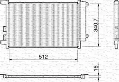 350203157000 MAGNETI MARELLI Конденсатор, кондиционер 350203157000 MAGNETI MARELLI Конденсатор, кондиционер