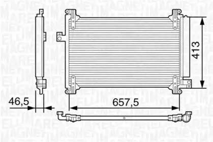 350203242000 MAGNETI MARELLI Конденсатор, кондиционер 350203242000 MAGNETI MARELLI Конденсатор, кондиционер