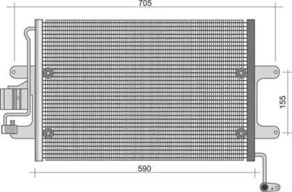 350203435000 MAGNETI MARELLI Конденсатор, кондиционер 350203435000 MAGNETI MARELLI Конденсатор, кондиционер