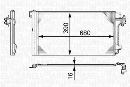 350203478000 MAGNETI MARELLI Конденсатор, кондиционер 350203478000 MAGNETI MARELLI Конденсатор, кондиционер