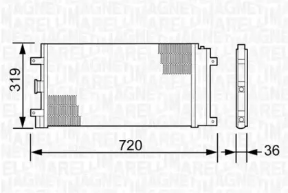 350203496000 MAGNETI MARELLI Конденсатор, кондиционер 350203496000 MAGNETI MARELLI Конденсатор, кондиционер