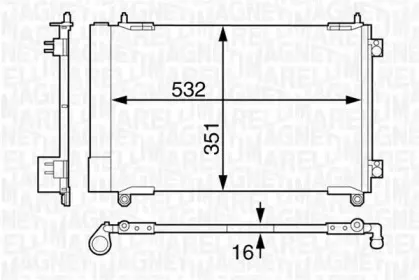 350203613000 MAGNETI MARELLI Конденсатор, кондиционер 350203613000 MAGNETI MARELLI Конденсатор, кондиционер