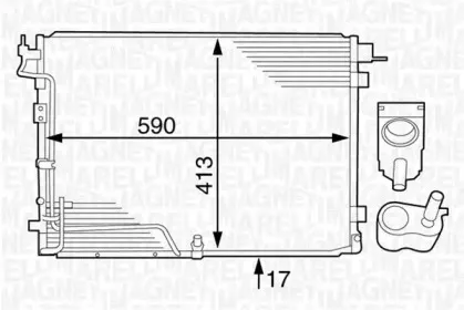 350203626000 MAGNETI MARELLI Конденсатор, кондиционер 350203626000 MAGNETI MARELLI Конденсатор, кондиционер