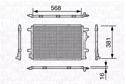 350203640000 MAGNETI MARELLI Конденсатор, кондиционер 350203640000 MAGNETI MARELLI Конденсатор, кондиционер