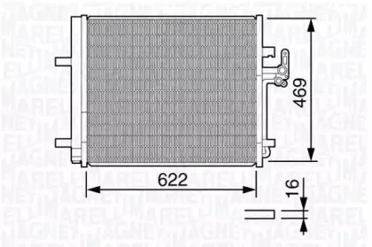 350203645000 MAGNETI MARELLI Конденсатор, кондиционер 350203645000 MAGNETI MARELLI Конденсатор, кондиционер