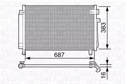 350203656000 MAGNETI MARELLI Конденсатор, кондиционер 350203656000 MAGNETI MARELLI Конденсатор, кондиционер