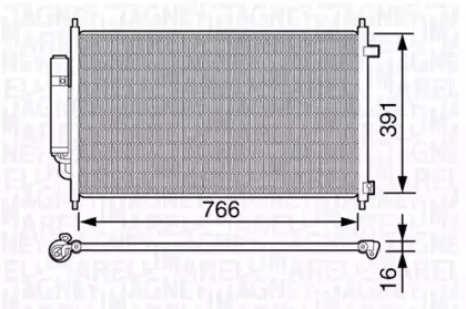 350203661000 MAGNETI MARELLI Конденсатор, кондиционер 350203661000 MAGNETI MARELLI Конденсатор, кондиционер