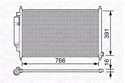 350203662000 MAGNETI MARELLI Конденсатор, кондиционер 350203662000 MAGNETI MARELLI Конденсатор, кондиционер