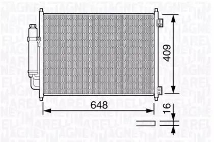 350203669000 MAGNETI MARELLI Конденсатор, кондиционер 350203669000 MAGNETI MARELLI Конденсатор, кондиционер