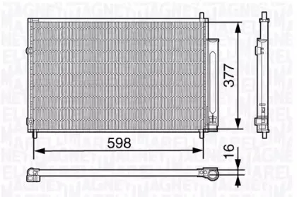 350203677000 MAGNETI MARELLI Конденсатор, кондиционер 350203677000 MAGNETI MARELLI Конденсатор, кондиционер