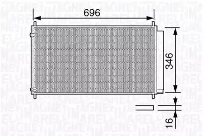 350203685000 MAGNETI MARELLI Конденсатор, кондиционер 350203685000 MAGNETI MARELLI Конденсатор, кондиционер