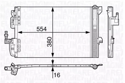 350203726000 MAGNETI MARELLI Конденсатор, кондиционер 350203726000 MAGNETI MARELLI Конденсатор, кондиционер
