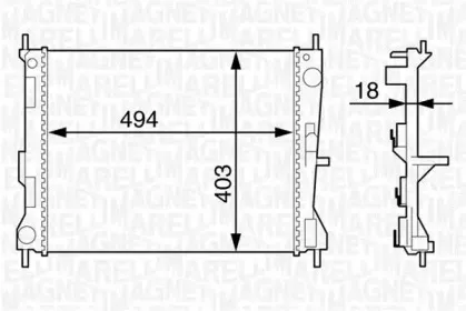 350213129300 MAGNETI MARELLI Радиатор, охлаждение двигателя 350213129300 MAGNETI MARELLI Радиатор, охлаждение двигателя