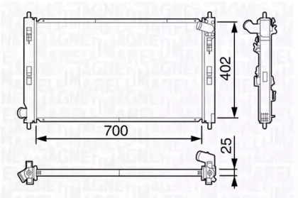 350213135100 MAGNETI MARELLI Радиатор, охлаждение двигателя 350213135100 MAGNETI MARELLI Радиатор, охлаждение двигателя