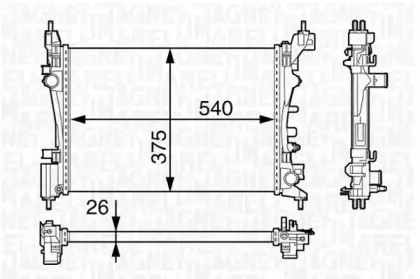 350213143100 MAGNETI MARELLI Радиатор, охлаждение двигателя 350213143100 MAGNETI MARELLI Радиатор, охлаждение двигателя