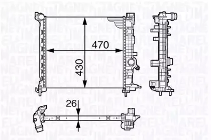 350213143300 MAGNETI MARELLI Радиатор, охлаждение двигателя 350213143300 MAGNETI MARELLI Радиатор, охлаждение двигателя