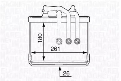 350218334000 MAGNETI MARELLI Теплообменник, отопление салона 350218334000 MAGNETI MARELLI Теплообменник, отопление салона