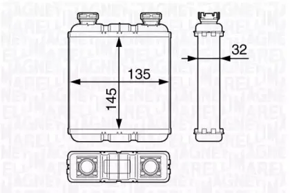 350218350000 MAGNETI MARELLI Теплообменник, отопление салона 350218350000 MAGNETI MARELLI Теплообменник, отопление салона