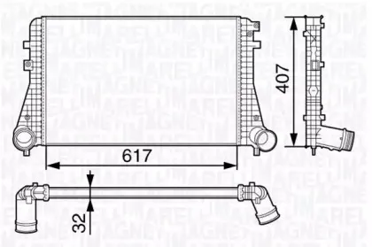 351319202850 MAGNETI MARELLI Интеркулер 351319202850 MAGNETI MARELLI Интеркулер