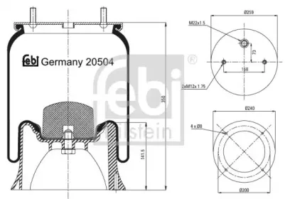 20504 FEBI BILSTEIN Кожух пневматической рессоры