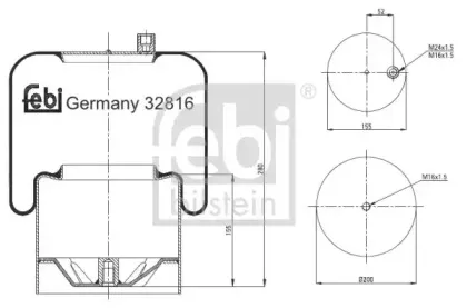 32816 FEBI BILSTEIN Кожух пневматической рессоры
