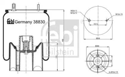 38830 FEBI BILSTEIN Кожух пневматической рессоры