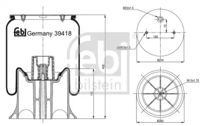 39418 FEBI BILSTEIN Кожух пневматической рессоры