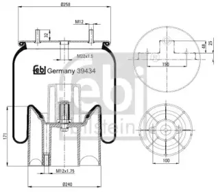 39434 FEBI BILSTEIN Кожух пневматической рессоры