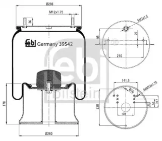 39542 FEBI BILSTEIN Кожух пневматической рессоры