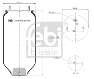 39848 FEBI BILSTEIN Кожух пневматической рессоры