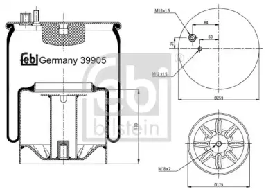 39905 FEBI BILSTEIN Кожух пневматической рессоры