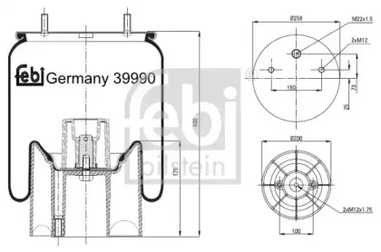39990 FEBI BILSTEIN Кожух пневматической рессоры