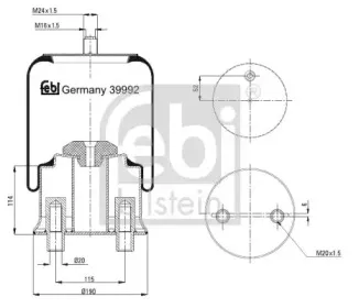 39992 FEBI BILSTEIN Кожух пневматической рессоры