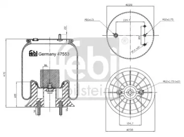 47553 FEBI BILSTEIN Кожух пневматической рессоры