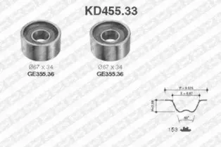 KD455.33 SNR Комплект ремня ГРМ