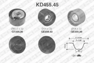 KD455.45 SNR Комплект ремня ГРМ