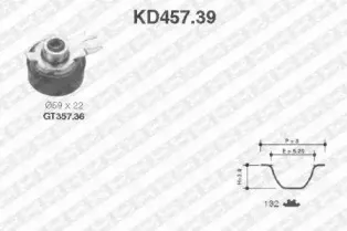 KD457.39 SNR Комплект ремня ГРМ