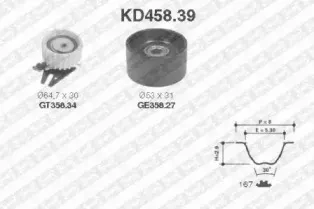 KD458.39 SNR Комплект ремня ГРМ