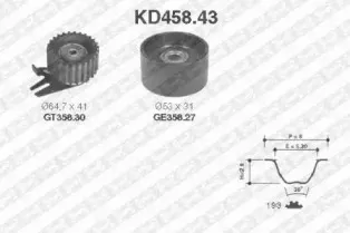 KD458.43 SNR Комплект ремня ГРМ