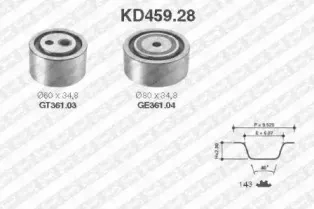 KD459.28 SNR Комплект ремня ГРМ