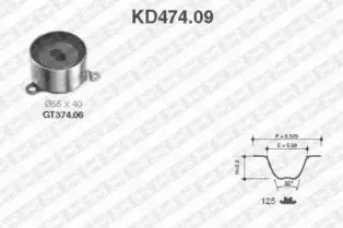 KD474.09 SNR Комплект ремня ГРМ