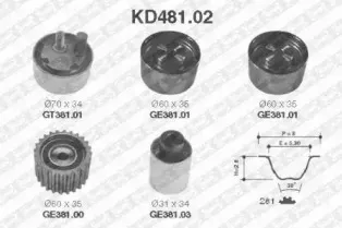 KD481.02 SNR Комплект ремня ГРМ