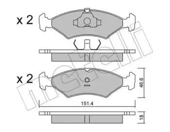 22-0029-0 METELLI Комплект тормозных колодок, дисковый тормоз