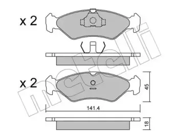 22-0073-0 METELLI Комплект тормозных колодок, дисковый тормоз