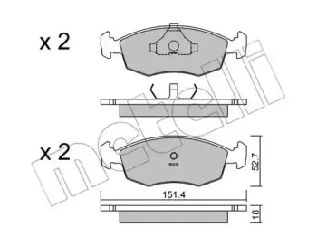 22-0094-2 METELLI Комплект тормозных колодок, дисковый тормоз